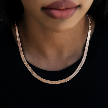 Collar de espiga de oro rosa - 6 mm