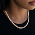 Herringbone Necklace in Rose Gold- 6mm