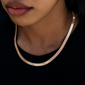 Collar de espiga de oro rosa - 6 mm