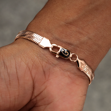 Pulsera de espiga en oro rosa - 8mm