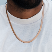 Herringbone Chain in Rose Gold- 6mm