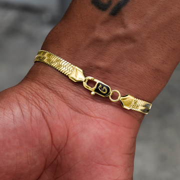 Pulsera de espiga de oro amarillo - 8 mm