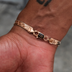 Herringbone Bracelet in Rose Gold - 6mm
