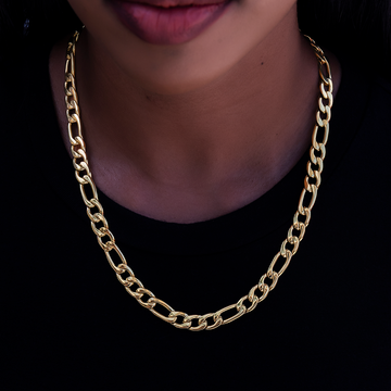 Figaro Necklace in Yellow Gold- 9mm