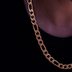 Cadena Figaro de Oro Rosa - 9 mm