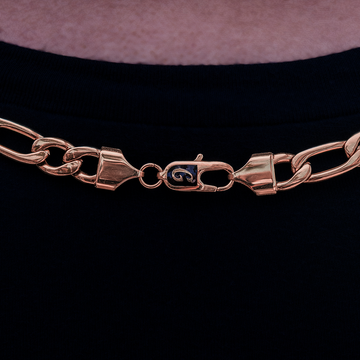 Figaro Necklace in Rose Gold- 9mm