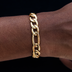 Figaro Chain Bracelet in Yellow Gold- 9mm