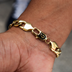 Figaro Chain Bracelet in Yellow Gold- 9mm