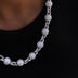 12MM Iced Ball Necklace in White Gold