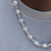 Cadena de bolas helada de 12 mm en oro blanco