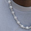 Cadena de bolas helada de 12 mm en oro blanco