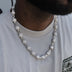 Cadena de bolas helada de 12 mm en oro blanco