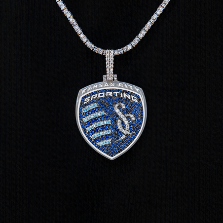 Sporting Kansas City Official MLS Logo Pendant in White Gold