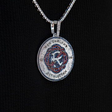 New England Revolution Official MLS Logo Pendant in White Gold