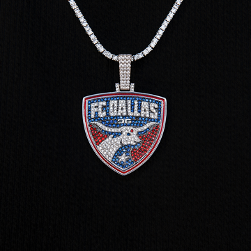 FC Dallas Official MLS Logo Pendant in White Gold