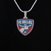 Colgante con el logo oficial de la MLS del FC Dallas en oro blanco