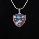 Colgante con el logo oficial de la MLS del FC Dallas en oro blanco
