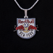 New York Red Bulls Official MLS Logo Pendant in White Gold