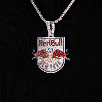 New York Red Bulls Official MLS Logo Pendant in White Gold