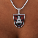 Colgante oficial del logo de los Atlanta Dream de la WNBA en oro blanco