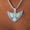 Colgante con el logotipo oficial de la WNBA de las Dallas Wings en oro blanco