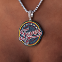 Colgante con el logo oficial de Indiana Fever de la WNBA en oro blanco
