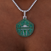 Seattle Storm Official WNBA 2025 Logo Pendant in White Gold