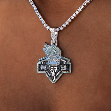 AFB LOGO NECKLACE シルバー925 オンライン完売品 y2k New York Liberty Pendant | White Gold 2025 WNBA Logo | GLD- The