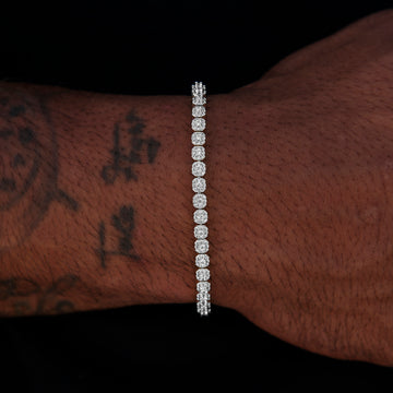 Iced Mini Clustered Tennis Bracelet in White Gold