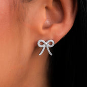 GLD Diamond Bow Stud Earrings in White Gold