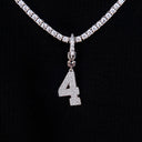 Micro Pave Number Clip On Pendants in White Gold
