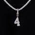 Micro Pave Number Clip On Pendants in White Gold