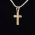 Iced Rope Mix Cross Pendant in Yellow Gold