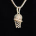 Colgante de Aro de Baloncesto Helado en Oro Amarillo
