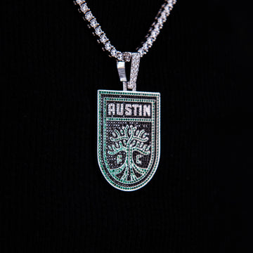 Austin FC Official MLS Logo Pendant in White Gold