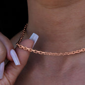 3.6MM Open Box Necklace in Rose Gold