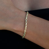3.6MM Open Box Bracelet in Yellow Gold