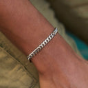 Pulsera Cubana Miami de Oro Blanco - 5mm