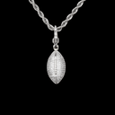 Football Clip On Pendant in White Gold