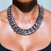 Miami Cuban Chain Necklace in White Gold - 25mm