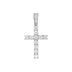 Women's Moissanite Diamond Cross Pendant in White Gold Vermeil