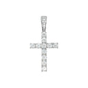 Moissanite Diamond Cross Pendant in Sterling Silver