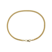 Franco Chain Bracelet in Hollow Yellow Gold - 2mm