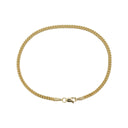 Franco Chain Bracelet in Hollow Yellow Gold - 2mm