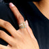 Green Thin Iced Rock Enamel Ring Set Ring in Yellow Gold Vermeil - 2mm
