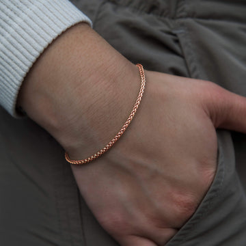 Pulsera de cadena Palm en oro rosa - 2 mm