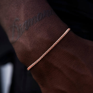 Pulsera de cadena Palm en oro rosa - 2 mm