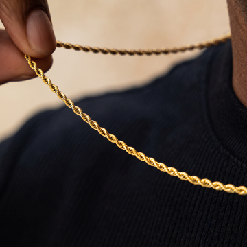 Iced Baseball Pendant + 2mm Rope Chain Bundle In Yellow Gold