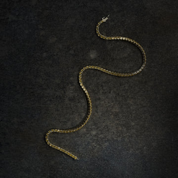 GLD X Bloody Osiris Iced Canary 3mm Diamond Tennis Chain in Yellow Gold Vermeil