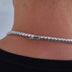Cadena y pulsera de tenis de diamantes en oro blanco - 5 mm